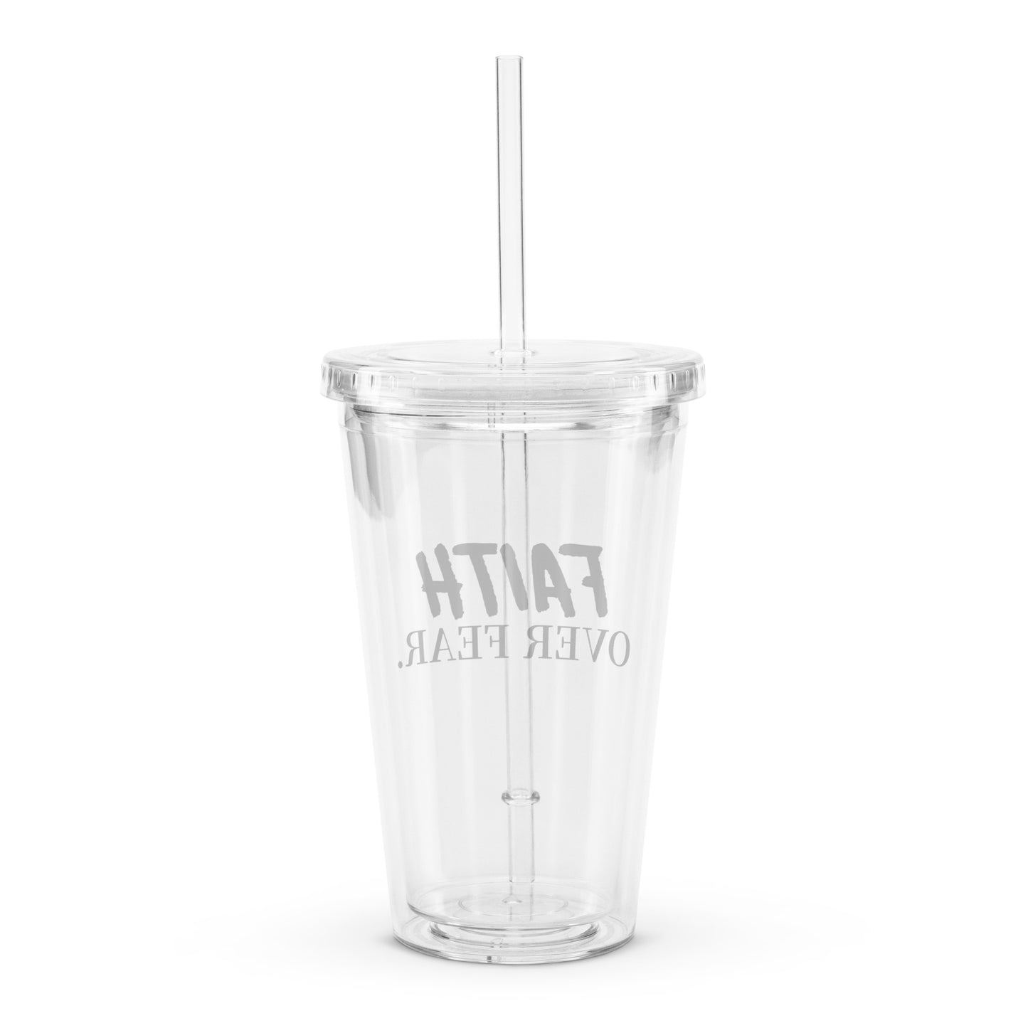 Faith over Fear Plastic Tumbler - Quall Co