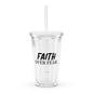 Faith over Fear Plastic Tumbler - Quall Co