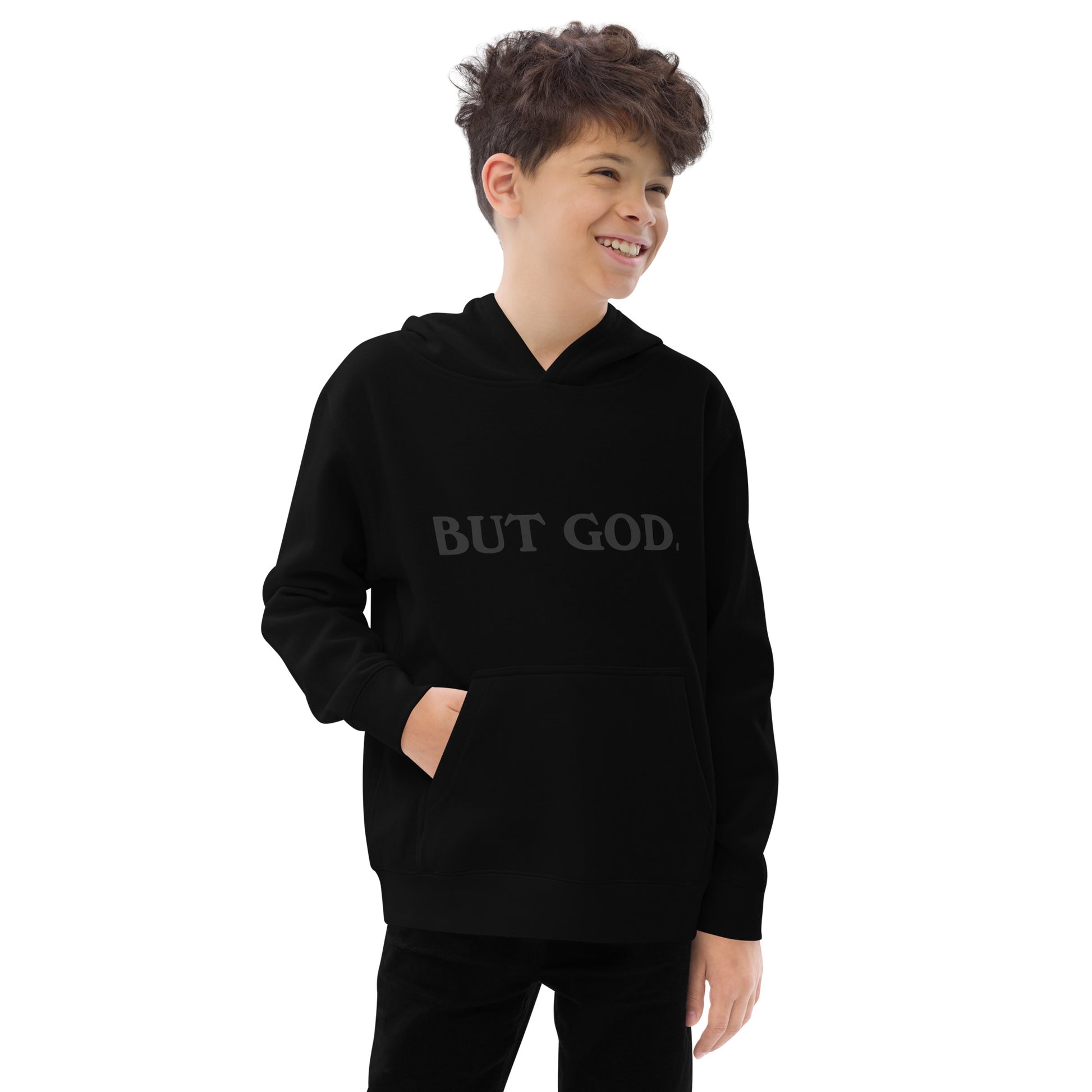 "But God" Kids Fleece Hoodie – Cozy Comfort with a Purpose - Quall Co