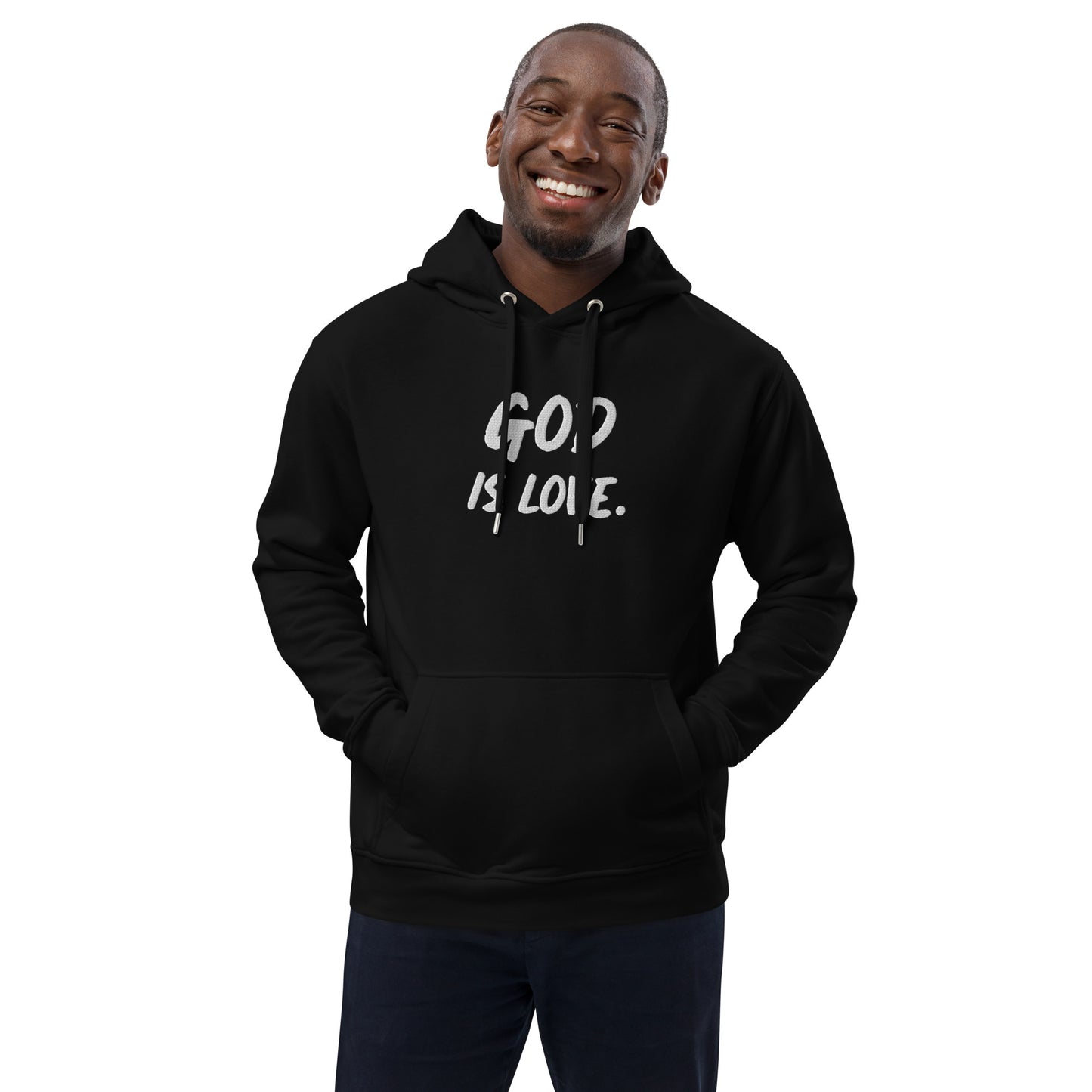 God is Love Premium Eco Hoodie - Sustainable Comfort with a Divine Message - Quall Co