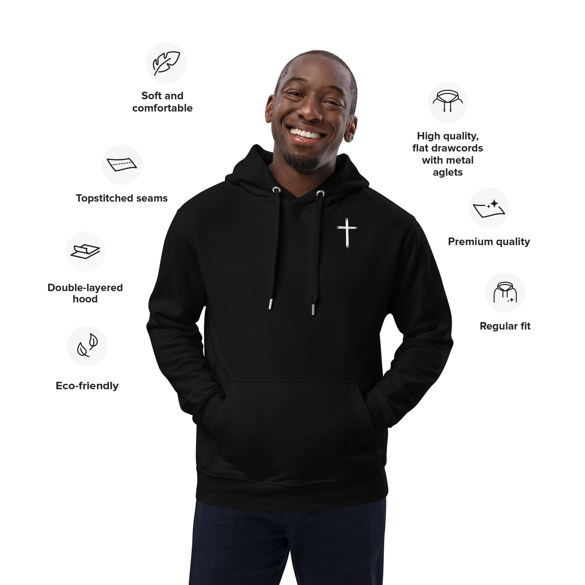 "Walking with Jesus" Premium Eco Hoodie - Sustainable Comfort in Faith - Quall Co