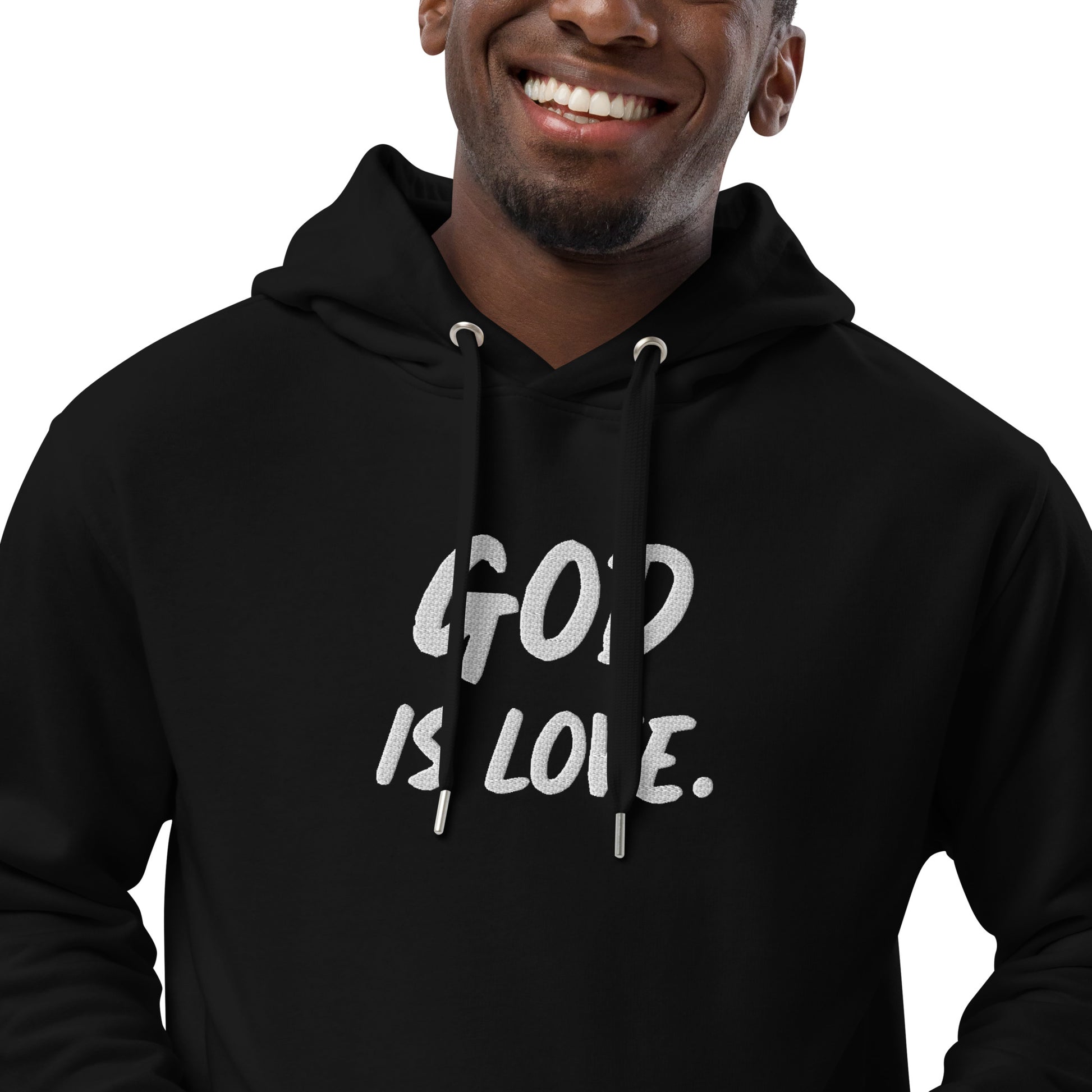 God is Love Premium Eco Hoodie - Sustainable Comfort with a Divine Message - Quall Co