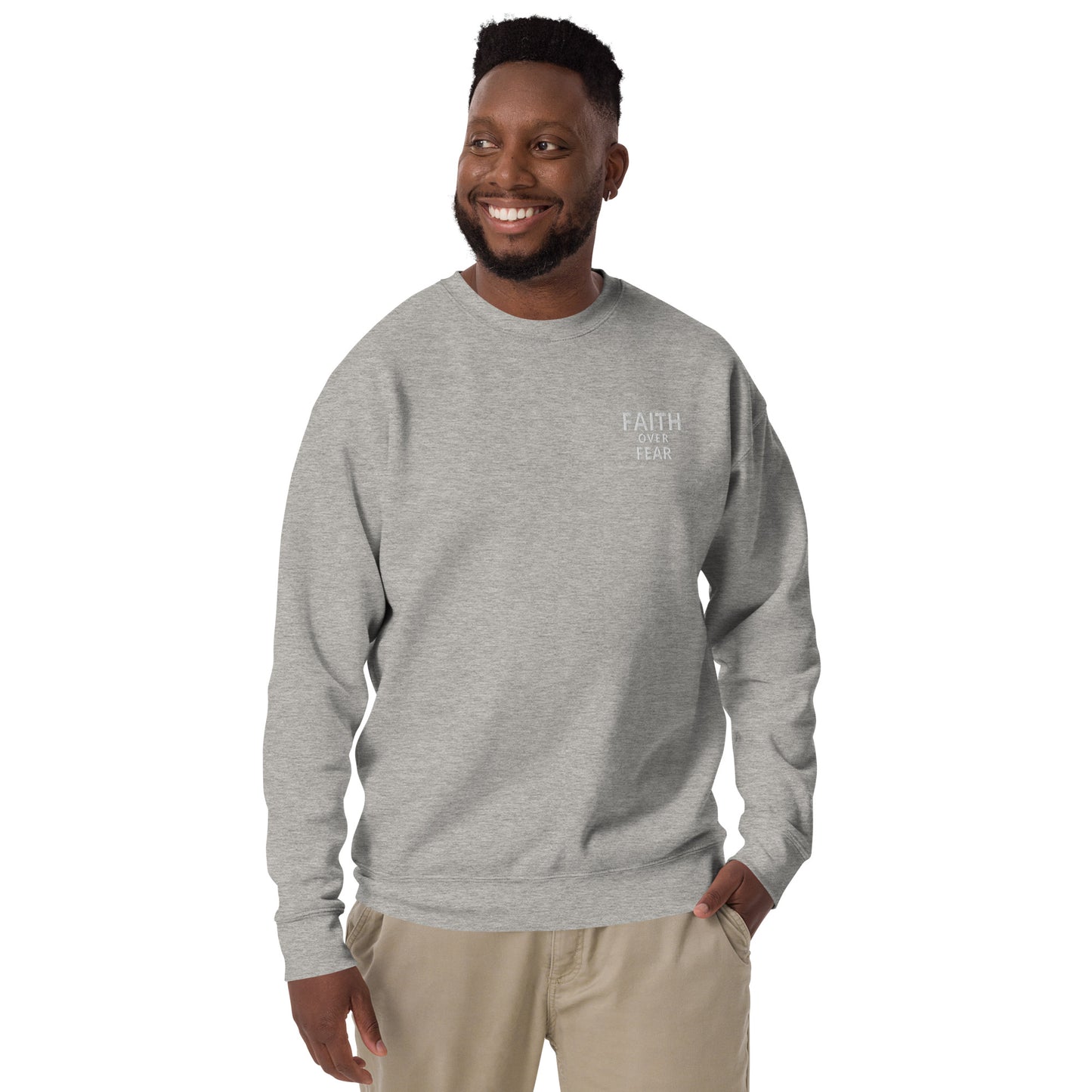 Faith Over Fear Unisex Premium Sweatshirt - Quall Co