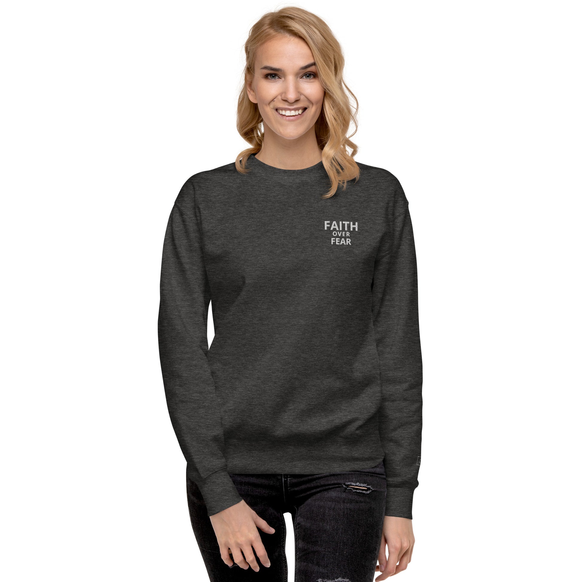 Faith Over Fear Unisex Premium Sweatshirt - Quall Co